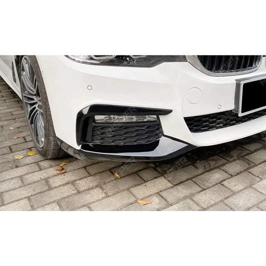 BMW 5 SERIES G30 (PRE LCI) 2017-2020 FRONT BUMPER CORNER SPLITTER IN GLOSS BLACK Body Trims