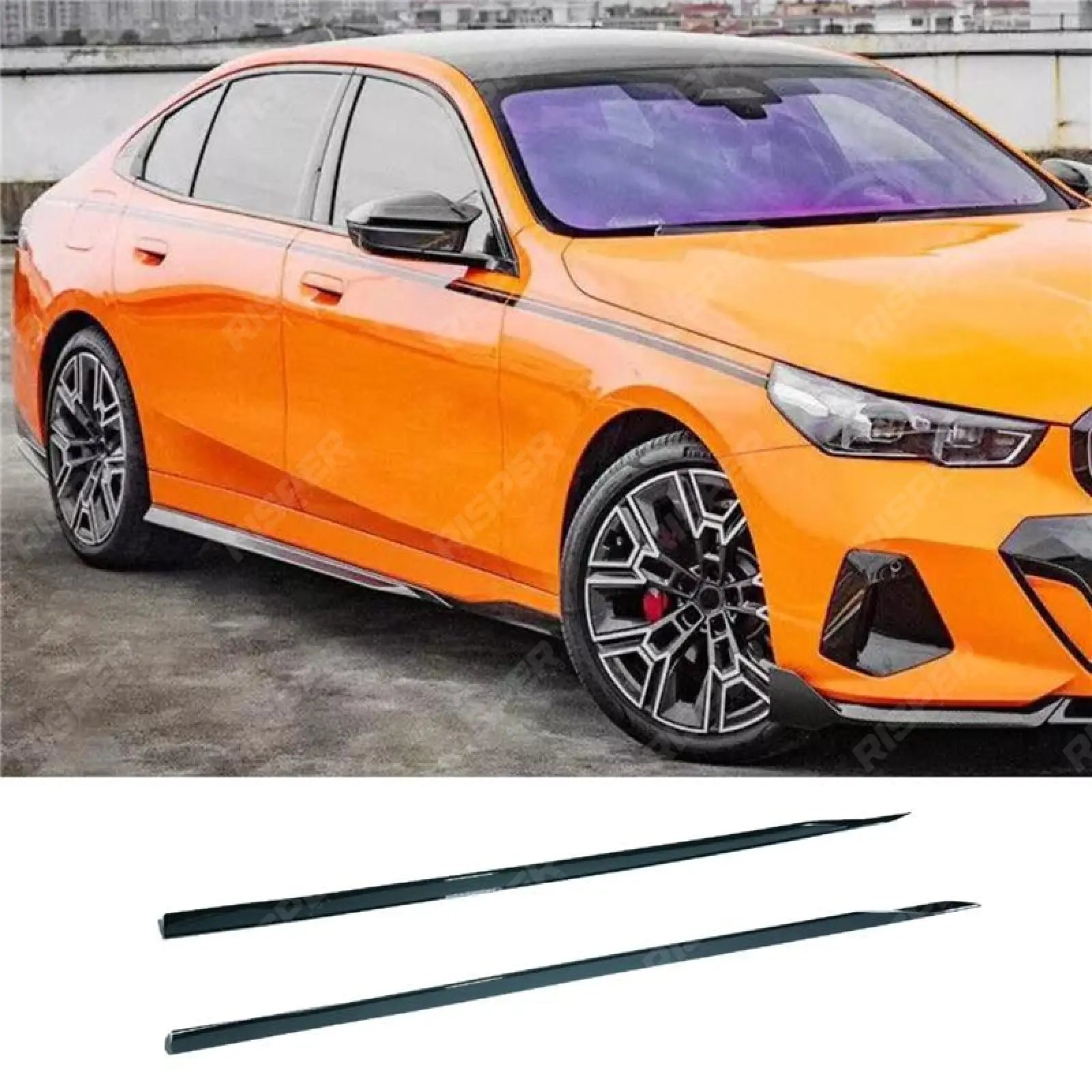 BMW 5 Series G60 2024 ON M Sport Side Skirts In Gloss Black Main image