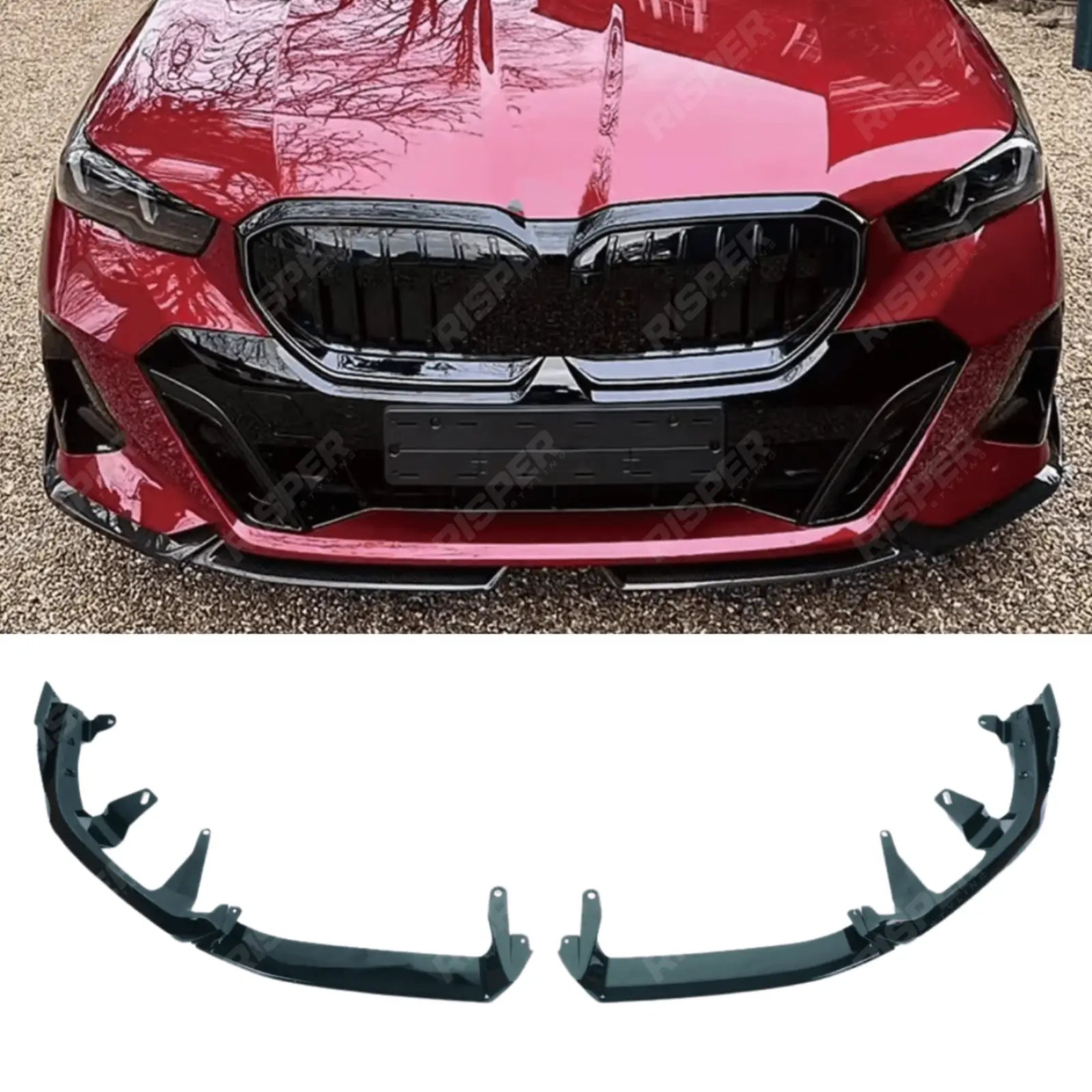 Bmw 5 Series G60 G68 M Sport Front Splitter In Gloss Black Main image