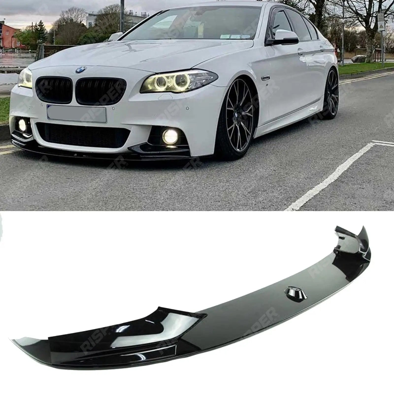 BMW 5 Series M Sport F10 2010 - 2017 - Front Splitter - Gloss Black Main image