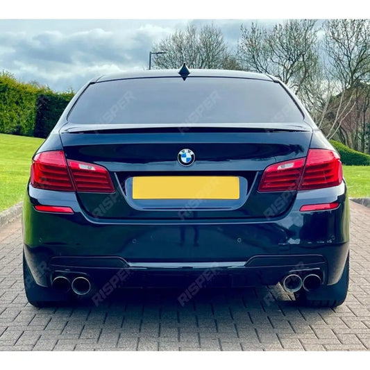 BMW 5 Series M Sport F10 F11 - Gloss Black Rear Diffuser with Quad Exit