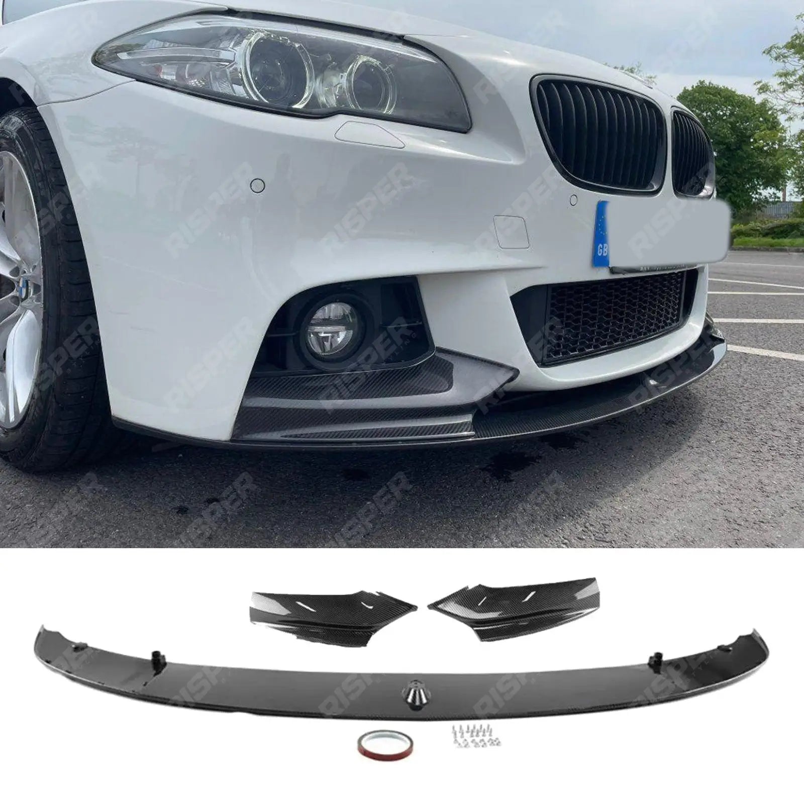 BMW 5 Series M Sport F10 F18 2010 - 2017 Front Splitter in Carbon Look Main image