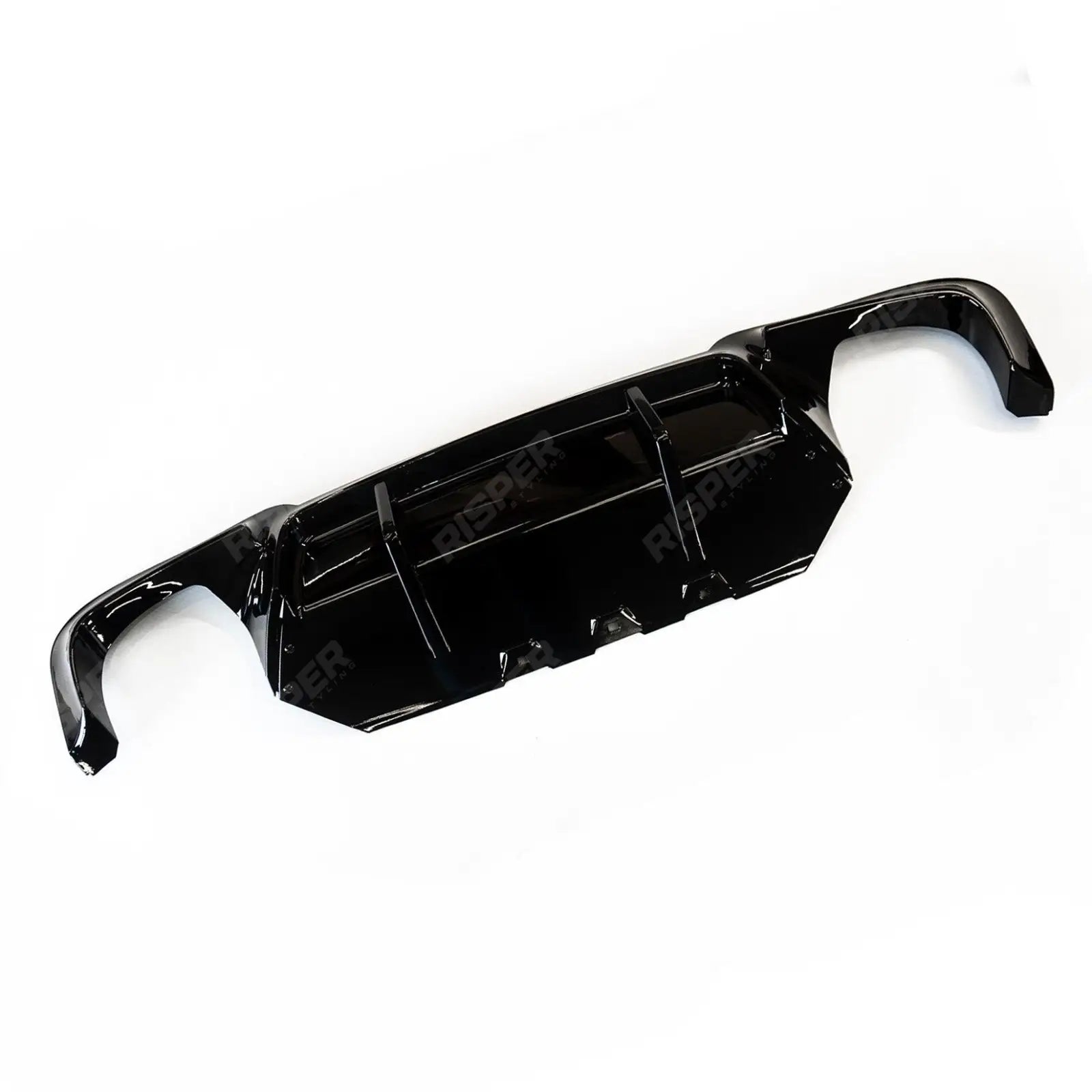 BMW 5 Series M Sport F10 F18 2011 - 2017 V Style Gloss Black Rear Bumper Diffuser Main image