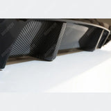 BMW 5 Series M sport F10 F18 2011 - 2017 V Style Rear Bumper Diffuser in Carbon Look