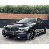 BMW 5 Series M Sport G30 G31 2017 - 2020 (pre - LCI) Front Splitter In Gloss Black