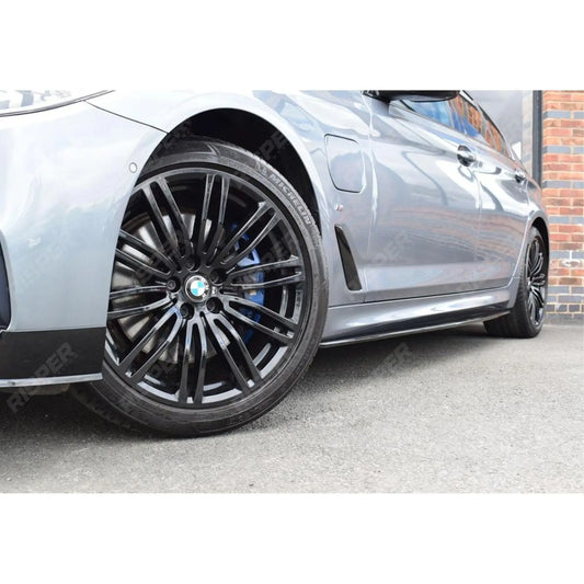 BMW 5 Series M Sport G30 G31 2017+ Side Skirt Splitters In Gloss Black