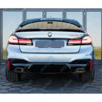 BMW 5 Series M Sport G30 G31 (pre LCI 2017 - 2020) M5 Look Rear Diffuser - Quad Exit Gloss Black