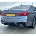 BMW 5 Series M Sport G30 G31 (pre LCI 2017 - 2020) M5 Look Rear Diffuser - Quad Exit Gloss Black