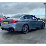 BMW 5 Series M Sport G30 G31 (pre LCI 2017 - 2020) M5 Look Rear Diffuser - Quad Exit Gloss Black