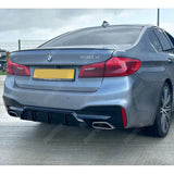 BMW 5 Series M Sport G30 G31 (pre LCI 2017 - 2020) M5 Look Rear Diffuser - Quad Exit Gloss Black