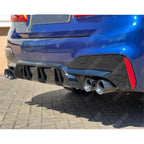 BMW 5 Series M Sport G30 G31 (pre LCI 2017 - 2020) M5 Look Rear Diffuser - Quad Exit Gloss Black