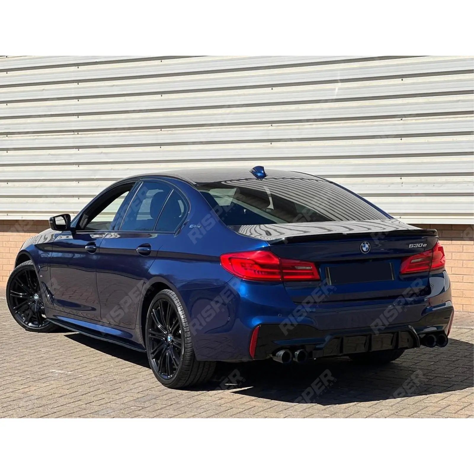 BMW 5 Series M Sport G30 G31 (pre LCI 2017 - 2020) M5 Look Rear Diffuser - Quad Exit Gloss Black