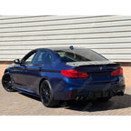 BMW 5 Series M Sport G30 G31 (pre LCI 2017 - 2020) M5 Look Rear Diffuser - Quad Exit Gloss Black
