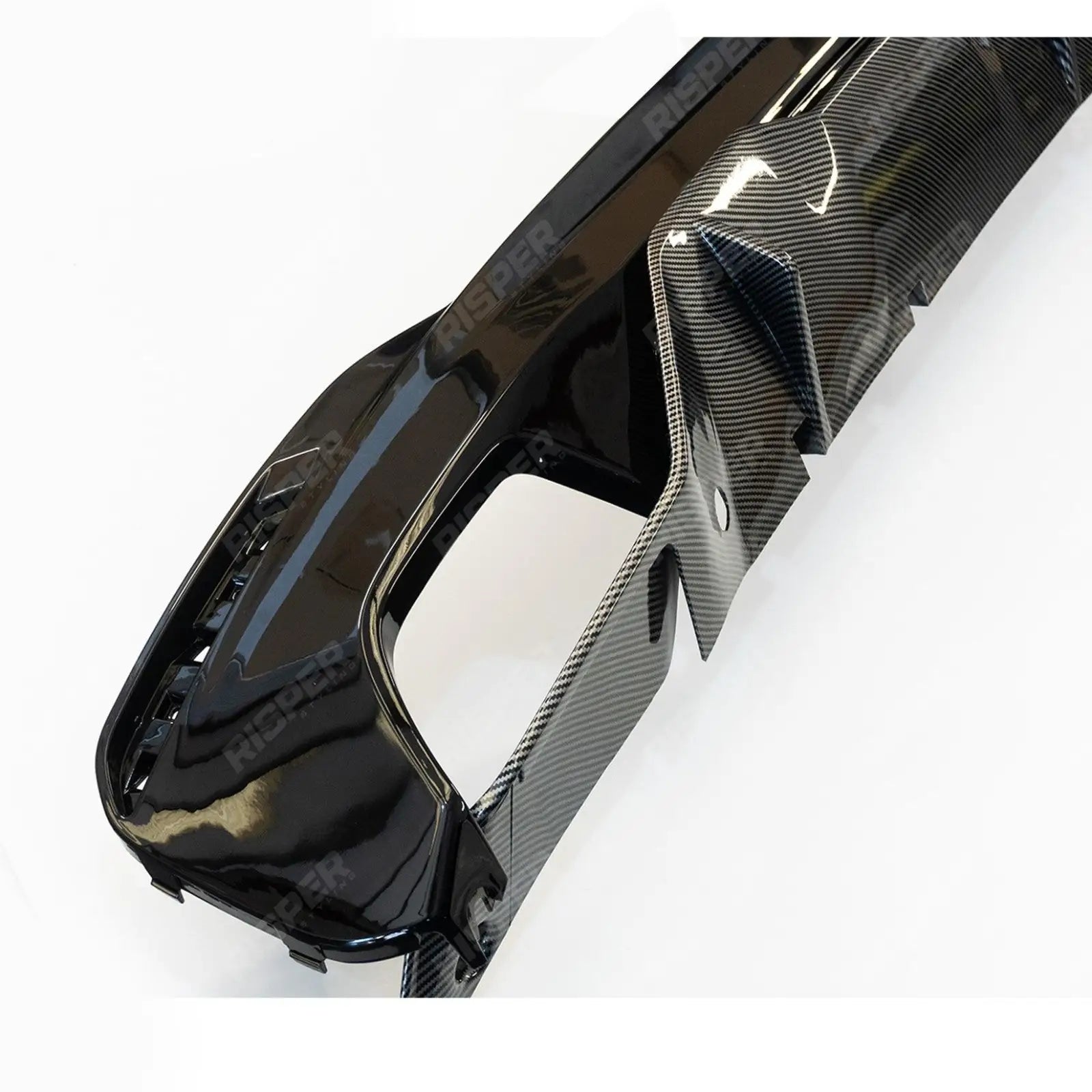 BMW 5 Series M Sport G30 G31 (pre LCI 2017 - 2020) MP Rear Diffuser - Dual Exit Gloss Black & Carbon Look