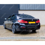 BMW 5 Series M Sport G30 G38 Gloss Black Rear Bumper Corner Splitters