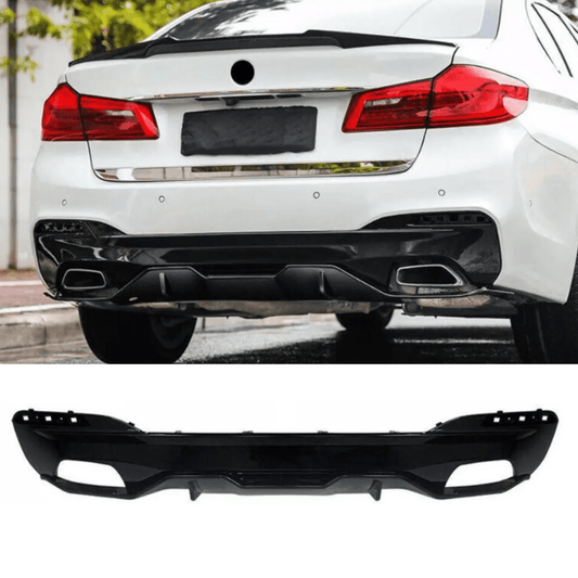 BMW 5 Series M Sport G30 G38 (pre - LCI 2017 - 2020) MP Rear Diffuser - Dual Exit Gloss Black