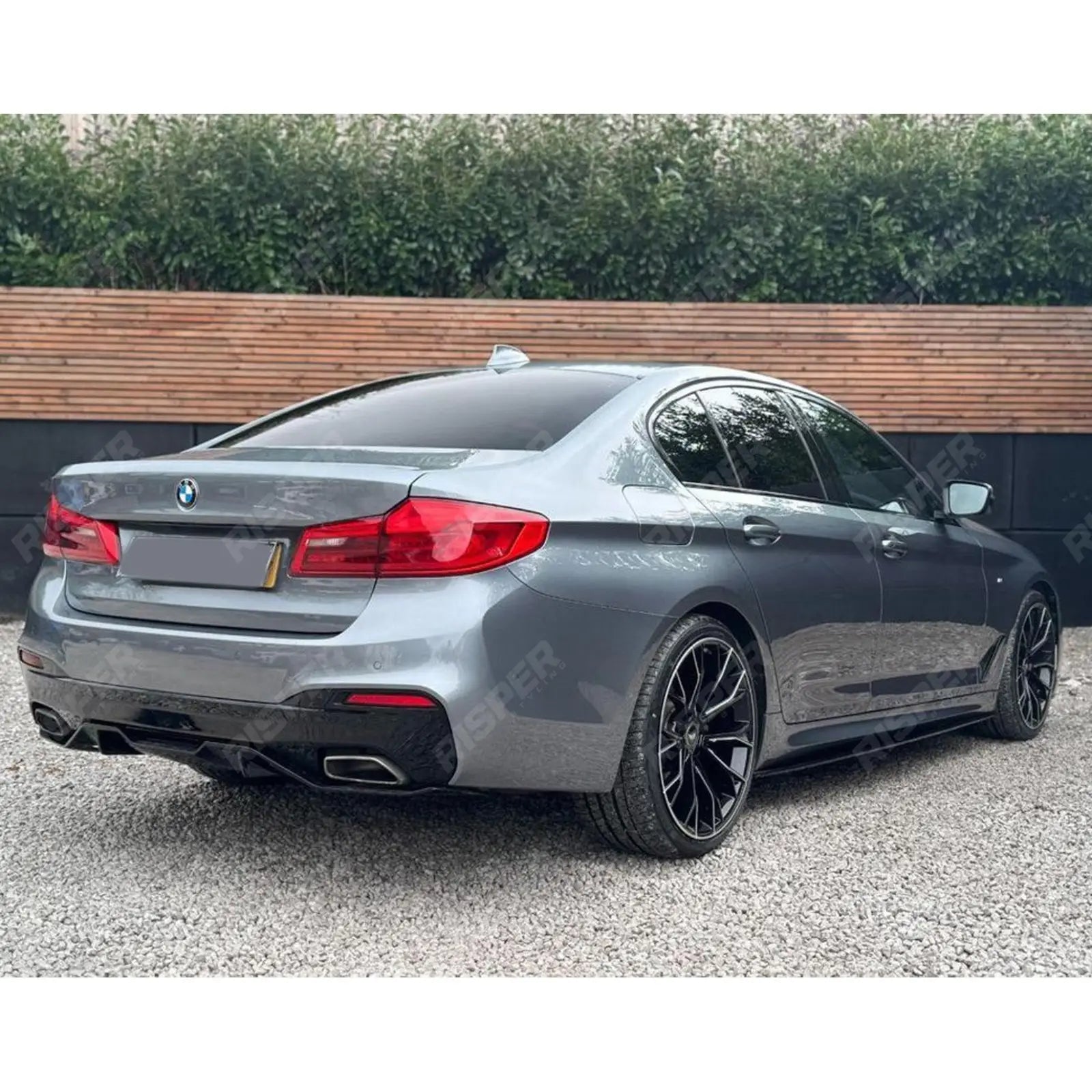 BMW 5 Series M Sport G30 G38 (pre - LCI 2017 - 2020) MP Rear Diffuser - Dual Exit Gloss Black