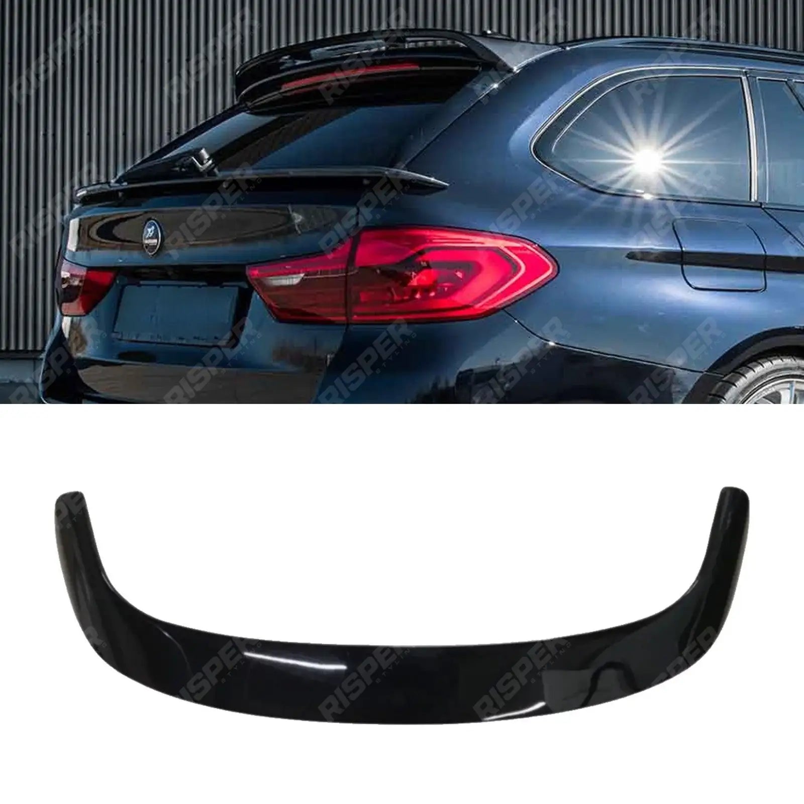 BMW 5 Series Touring G31 2017-2023 Upper Rear Spoiler In Gloss Black Spoiler Main image