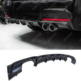 Bmw F30 F35 M Sport Quad Exit Rear Diffuser - Carbon Look