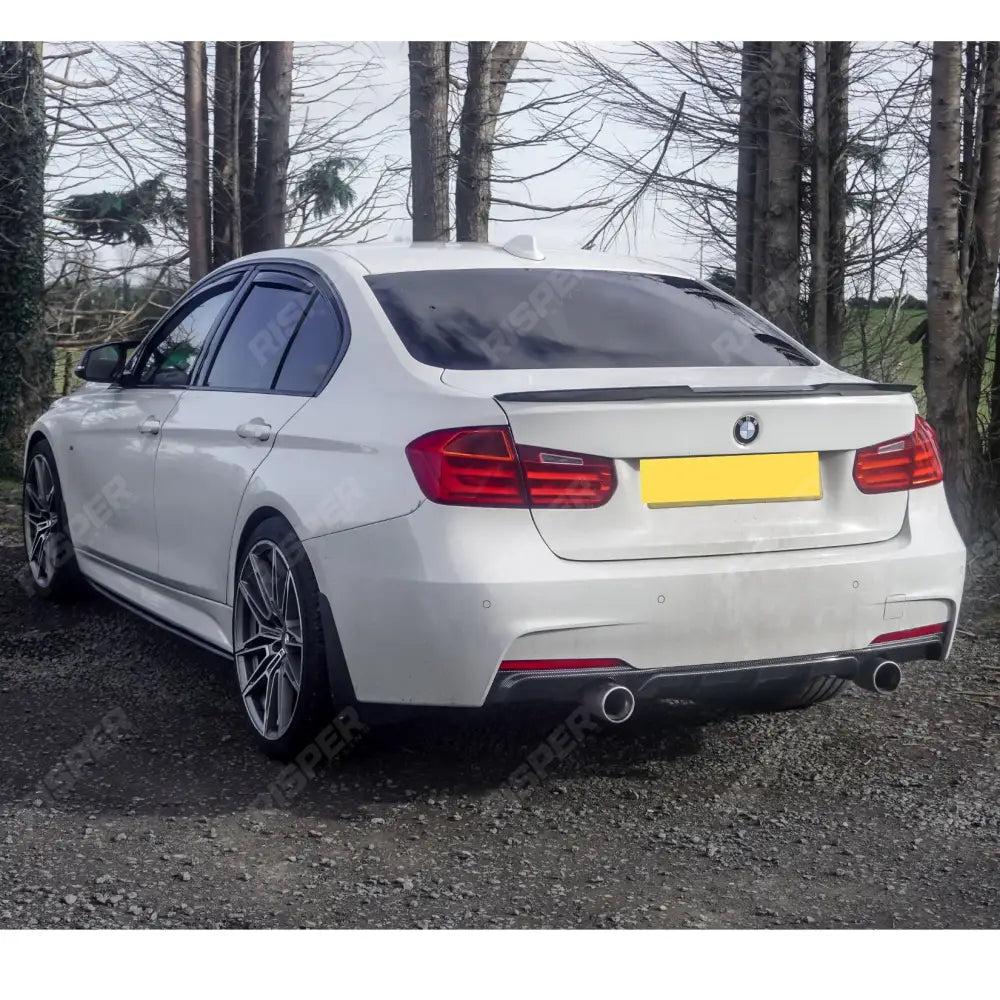 Bmw F30 F35 M Sport Single Tip Twin Exit Rear Diffuser - Carbon Look Diffuser
