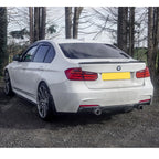 Bmw F30 F35 M Sport Single Tip Twin Exit Rear Diffuser - Carbon Look Diffuser