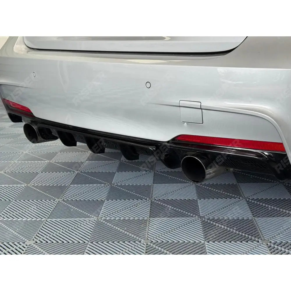 Bmw F30 F35 M Sport Single Tip Twin Exit Rear Diffuser In Gloss Black