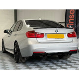 Bmw F30 F35 M Sport Single Tip Twin Exit Rear Diffuser In Gloss Black