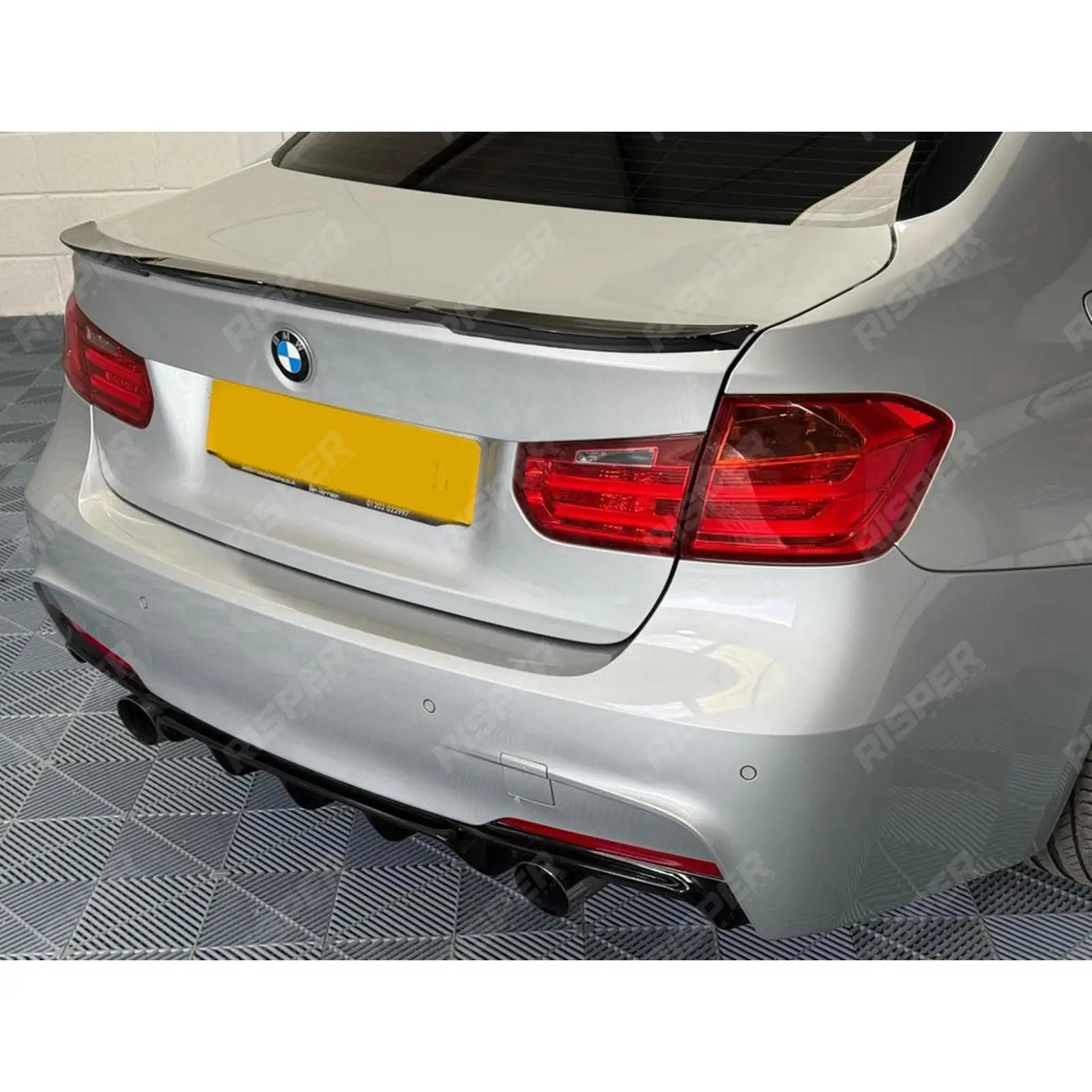 Bmw F30 F35 M Sport Single Tip Twin Exit Rear Diffuser In Gloss Black
