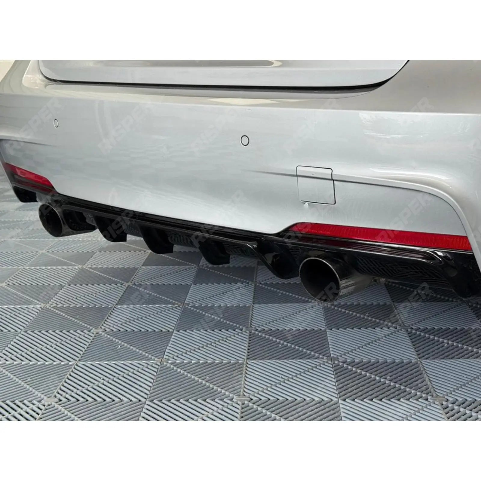 Bmw F30 F35 M Sport Single Tip Twin Exit Rear Diffuser In Gloss Black