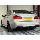 Bmw F30 F35 M Sport Single Tip Twin Exit Rear Diffuser In Gloss Black