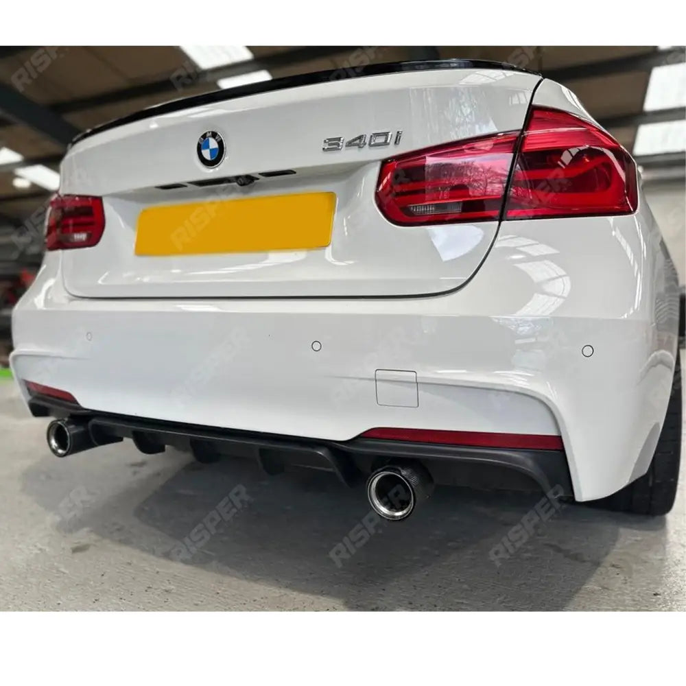Bmw F30 F35 M Sport Single Tip Twin Exit Rear Diffuser In Matte Black