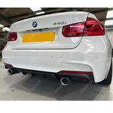 Bmw F30 F35 M Sport Single Tip Twin Exit Rear Diffuser In Matte Black