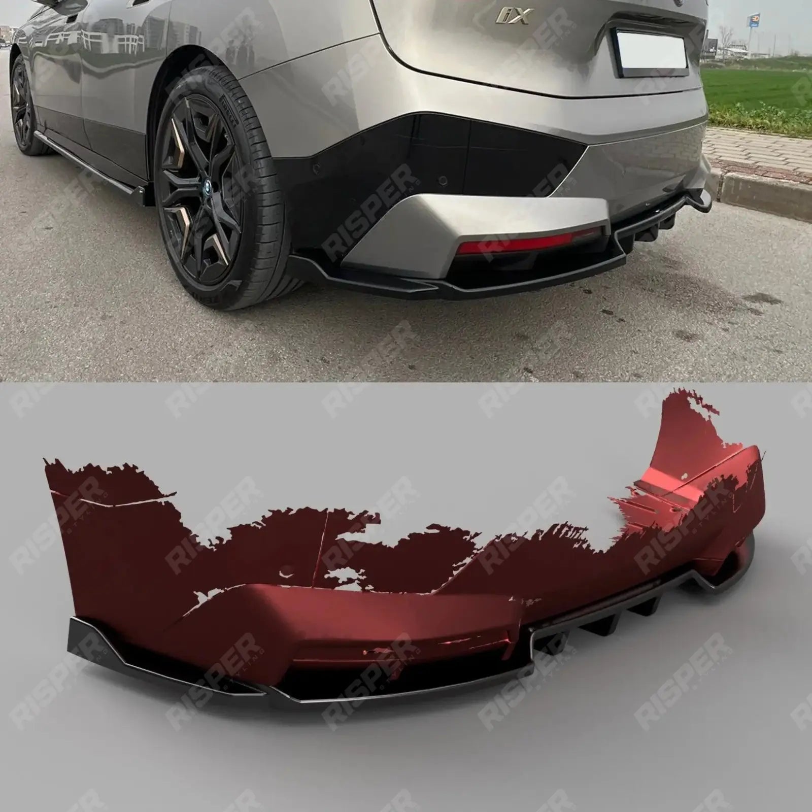 Bmw IX M Sport I20 2021+ Rear Center Splitter (2PCS) Main image