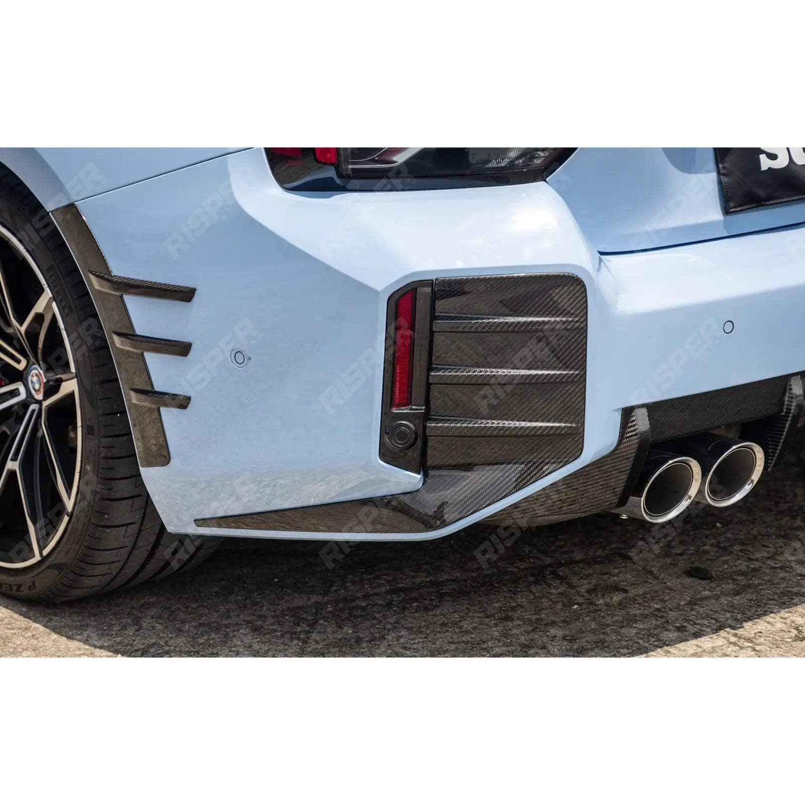 BMW M2 G87 2023+ Pre Preg Carbon Fibre Rear Bumper Inserts