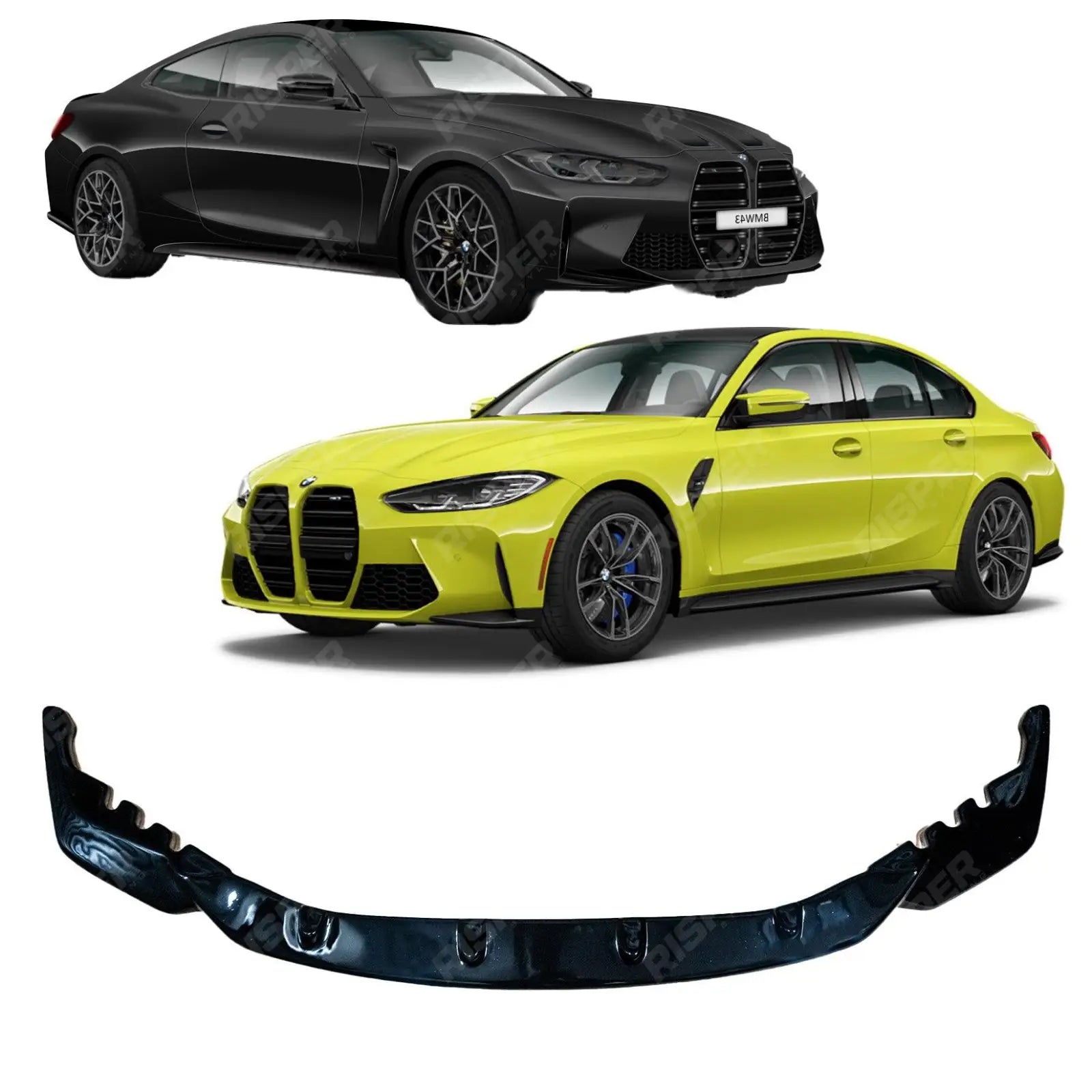 BMW M4 G82 M3 G80 2021+ - RISPER Front Splitter Lip in Gloss Black