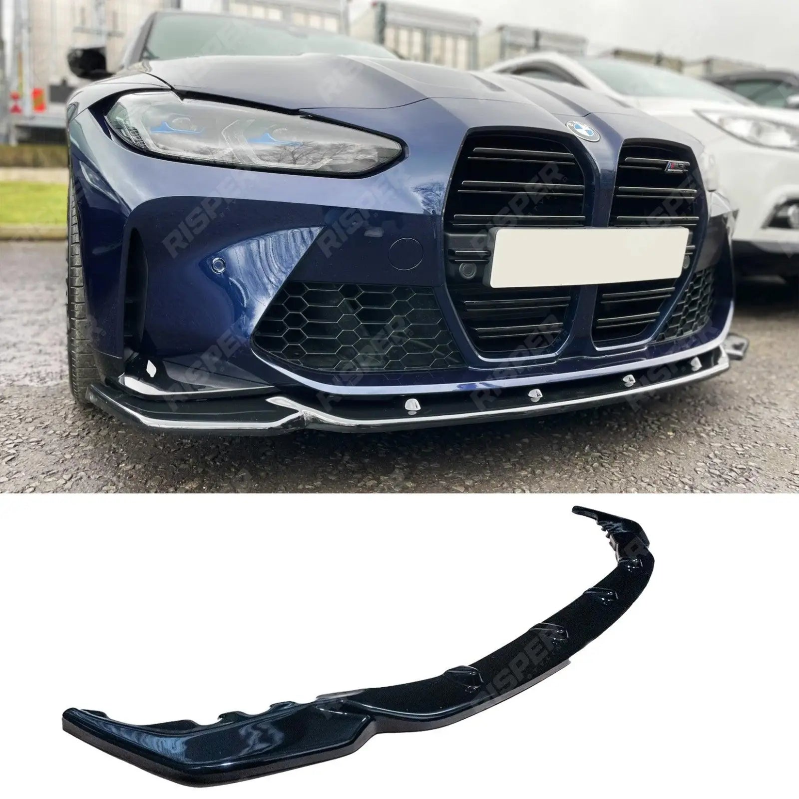 BMW M4 G82 M3 G80 2021+ - RISPER Front Splitter Lip in Gloss Black Main image