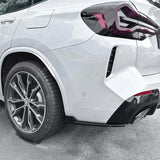 BMW X3 G01 LCI 2022+ M-Sport Rear Bumper Corner Splitters In Gloss Black Rear Bumper Splitter