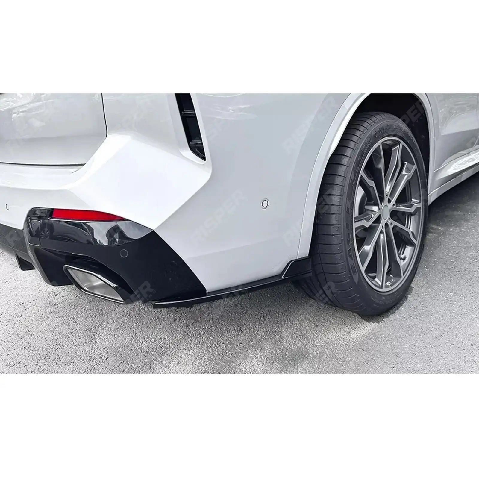 BMW X3 G01 LCI 2022+ M-Sport Rear Bumper Corner Splitters In Gloss Black Rear Bumper Splitter