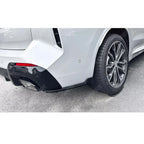 BMW X3 G01 LCI 2022+ M-Sport Rear Bumper Corner Splitters In Gloss Black Rear Bumper Splitter