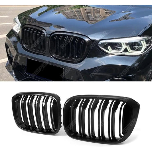 BMW X3 G01 X4 G02 2018+ - Gloss Black M Dual Slat Kidney Grill