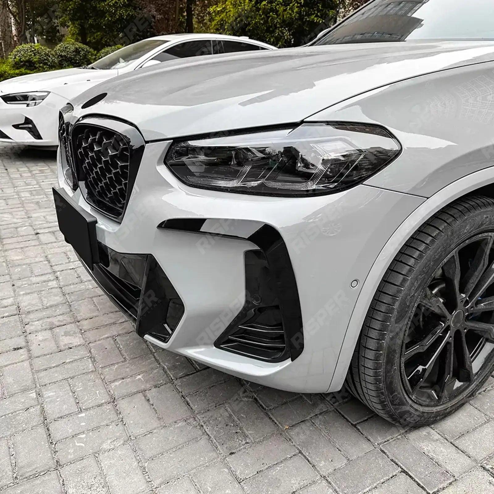 BMW X3 G01 & X4 G02 2020+ M Sport Front Canards In Gloss Black Body Trims