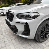 BMW X3 G01 & X4 G02 2020+ M Sport Front Canards In Gloss Black Body Trims
