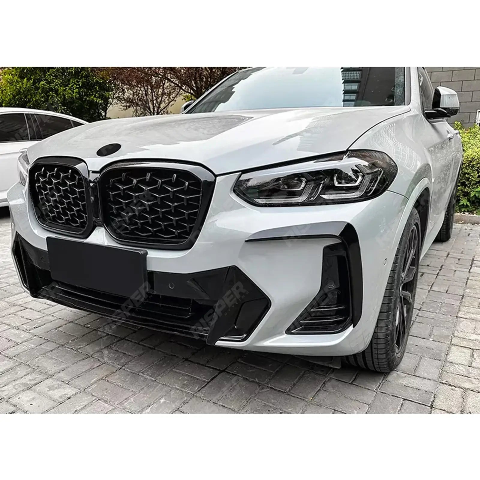 BMW X3 G01 & X4 G02 2020+ M Sport Front Canards In Gloss Black Body Trims