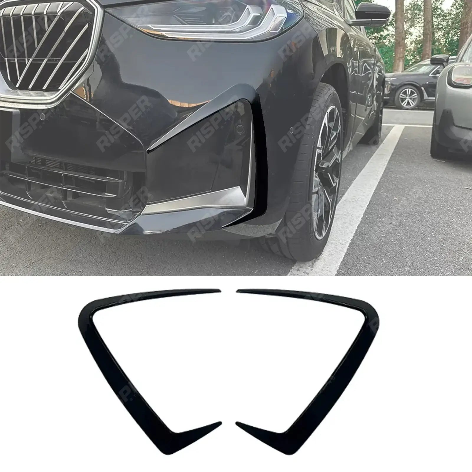 BMW X3 G45 2025+ M-Sport Front Bumper Canards In Gloss Black Body Trims Main image