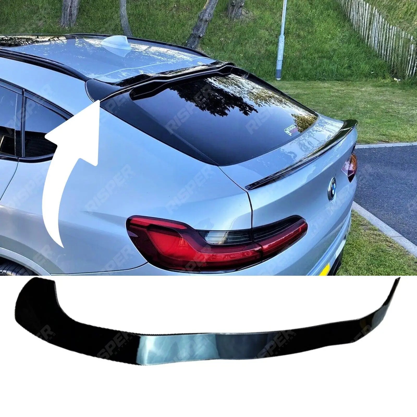 BMW X4 G02 2018+ Upper Boot Spoiler In Gloss Black Main image