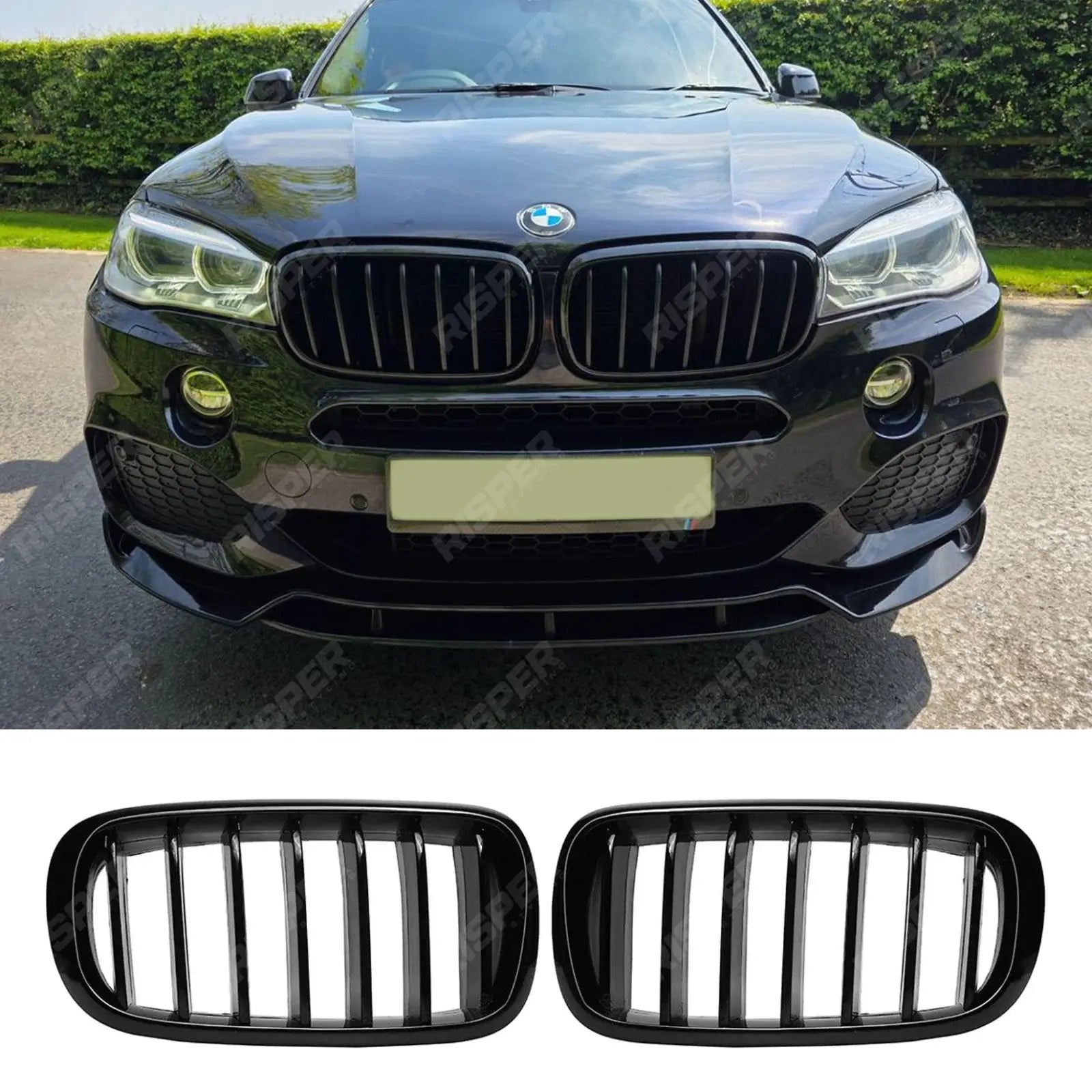 BMW X5 F15 2013 - 2018 - Gloss Black Front Grill - Solid Slat Main image