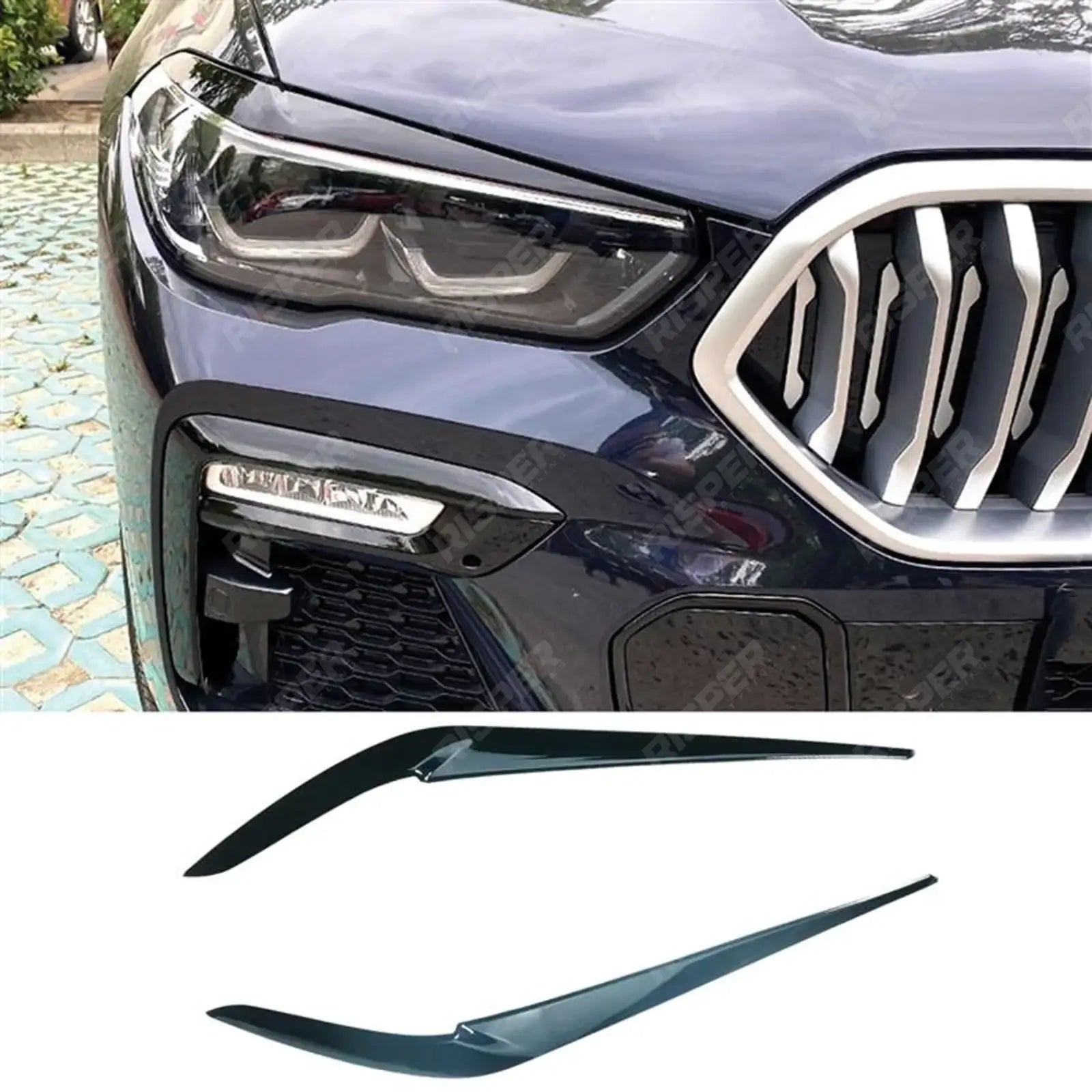 BMW X5 G05 2019-2023 (PRE LCI) Headlight Brows In Gloss Black Body Trims Main image