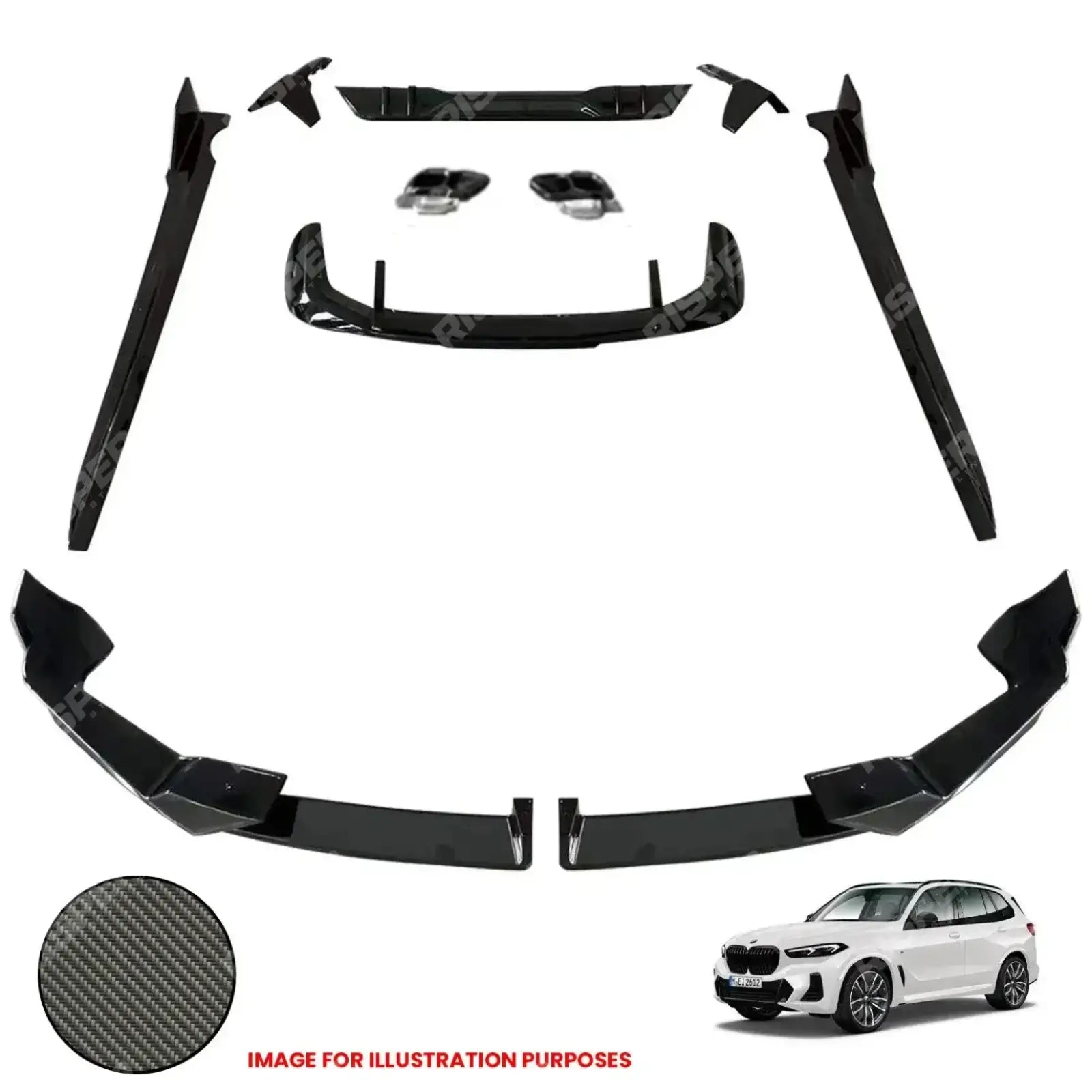 BMW X5 G05 LCI M Sport 2023+ Carbon Look Aero Kit by RISPER Aero Kit