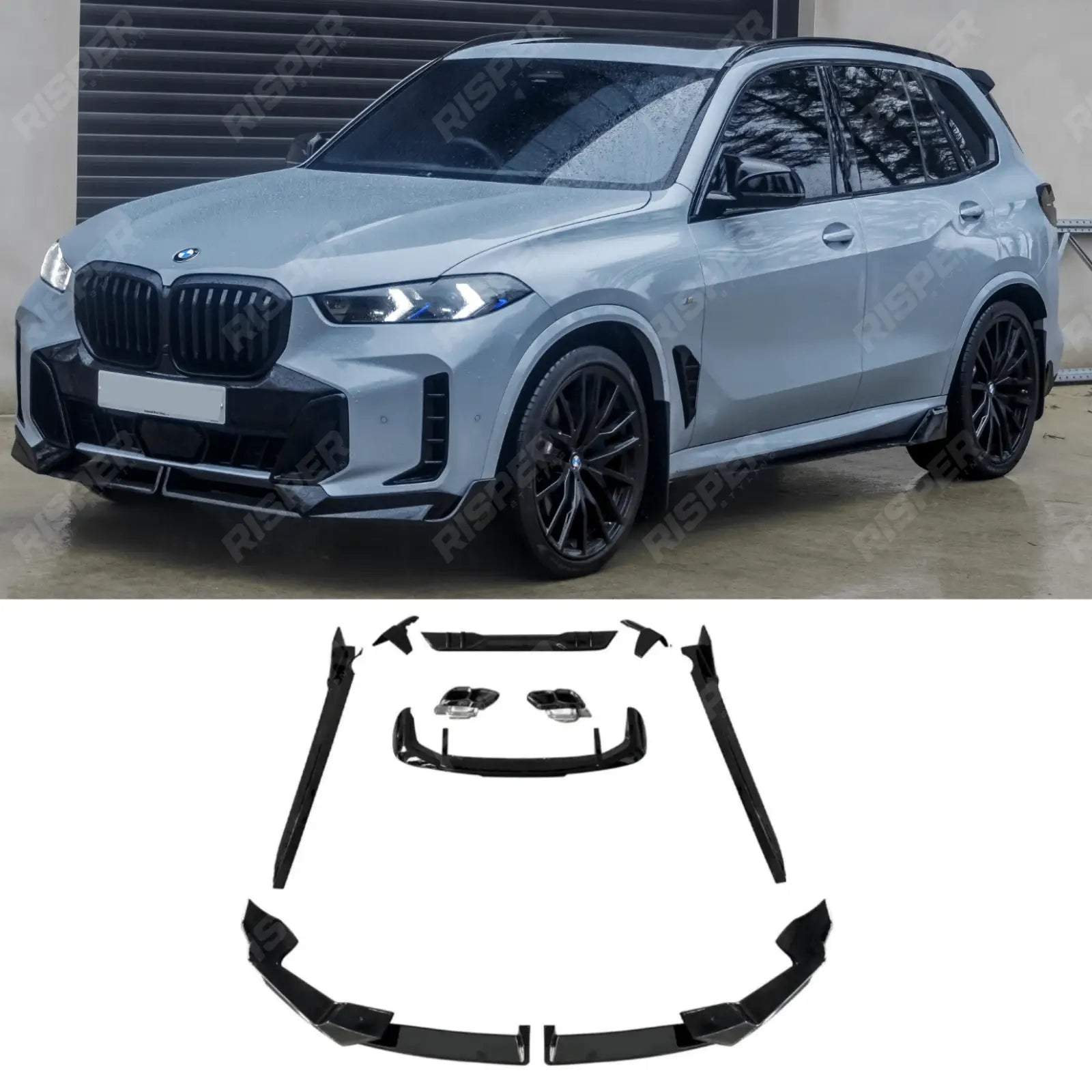 BMW X5 G05 LCI M Sport 2023+ Gloss Black Aero Kit by RISPER