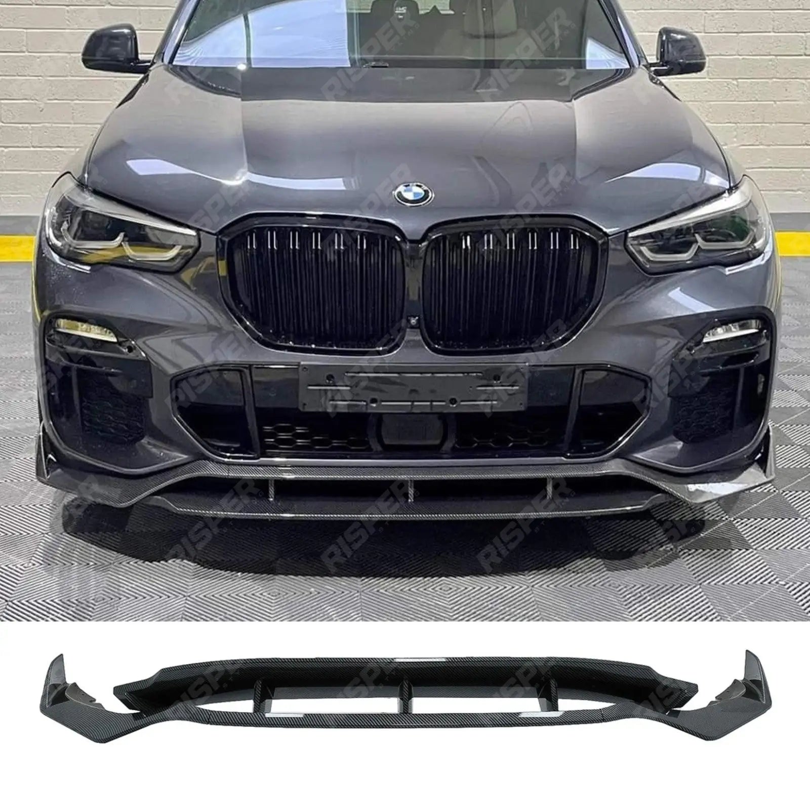 BMW X5 G05 M Sport 2018 - 2022 - Black Knight Front Splitter in Carbon Look